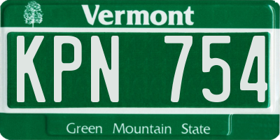 VT license plate KPN754