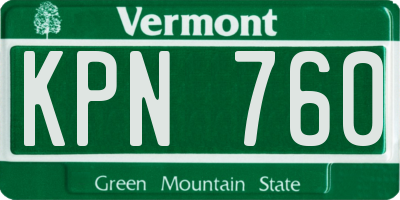 VT license plate KPN760