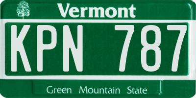VT license plate KPN787