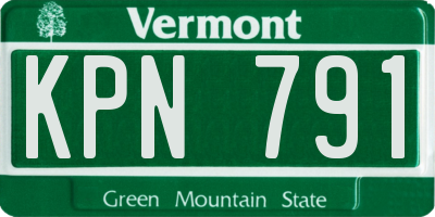 VT license plate KPN791
