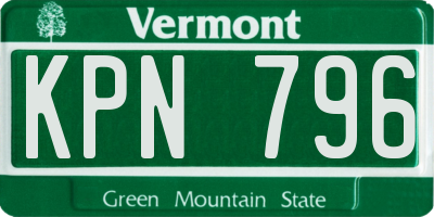 VT license plate KPN796