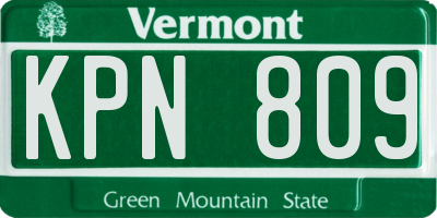 VT license plate KPN809
