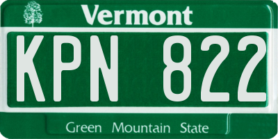 VT license plate KPN822