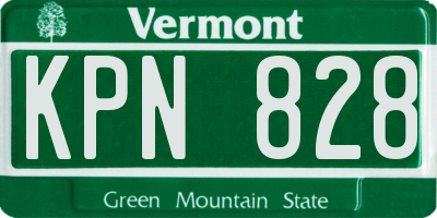 VT license plate KPN828