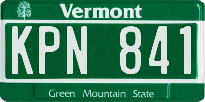 VT license plate KPN841
