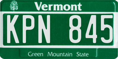 VT license plate KPN845