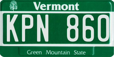 VT license plate KPN860