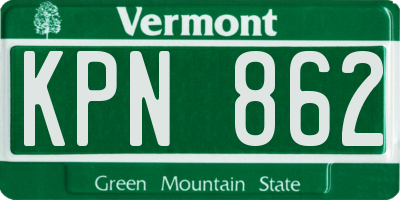 VT license plate KPN862