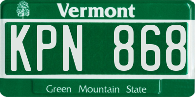 VT license plate KPN868