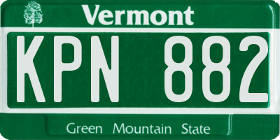 VT license plate KPN882