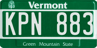 VT license plate KPN883