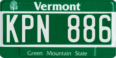 VT license plate KPN886