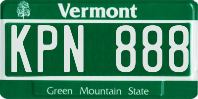 VT license plate KPN888