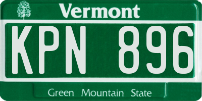 VT license plate KPN896