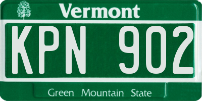 VT license plate KPN902