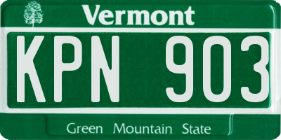 VT license plate KPN903