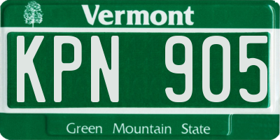 VT license plate KPN905