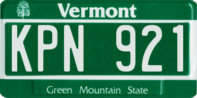 VT license plate KPN921