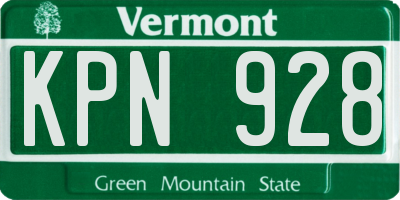 VT license plate KPN928