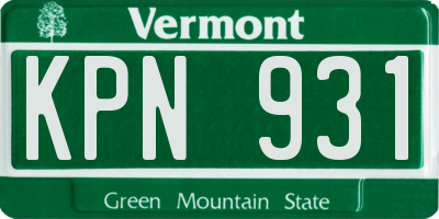 VT license plate KPN931