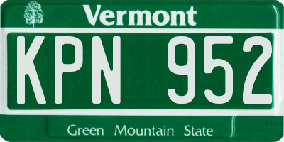 VT license plate KPN952