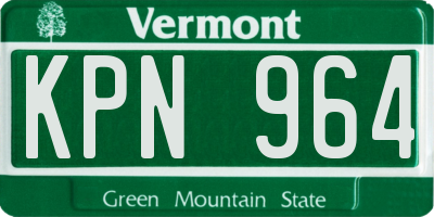 VT license plate KPN964