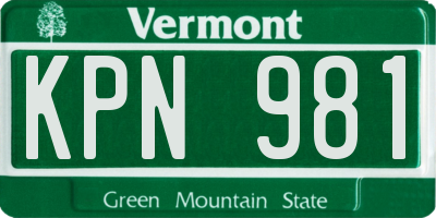 VT license plate KPN981