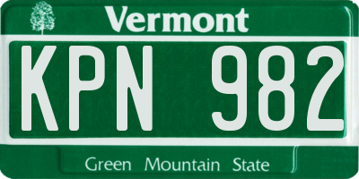 VT license plate KPN982