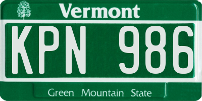 VT license plate KPN986