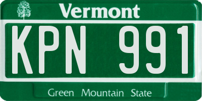 VT license plate KPN991
