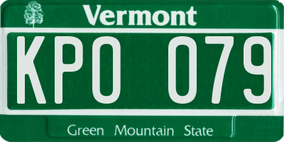 VT license plate KPO079