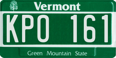 VT license plate KPO161