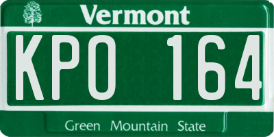 VT license plate KPO164