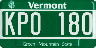 VT license plate KPO180