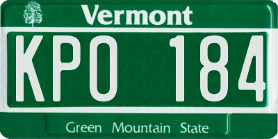 VT license plate KPO184