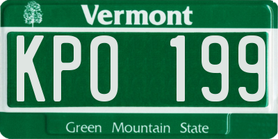 VT license plate KPO199