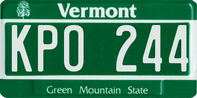 VT license plate KPO244