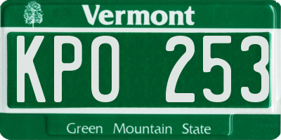 VT license plate KPO253