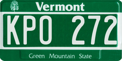 VT license plate KPO272