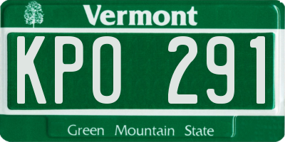 VT license plate KPO291