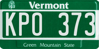 VT license plate KPO373
