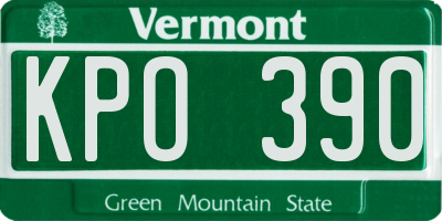 VT license plate KPO390