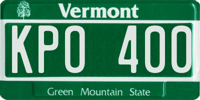 VT license plate KPO400