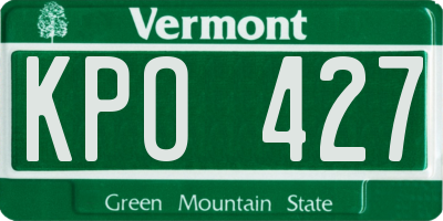 VT license plate KPO427