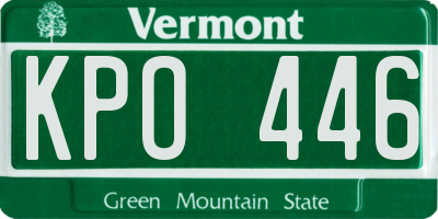 VT license plate KPO446
