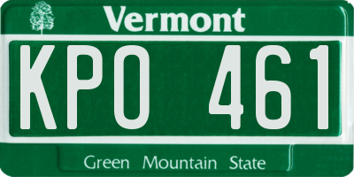 VT license plate KPO461