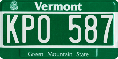 VT license plate KPO587