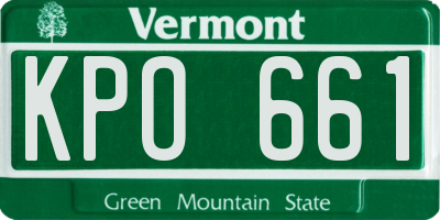 VT license plate KPO661