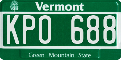 VT license plate KPO688