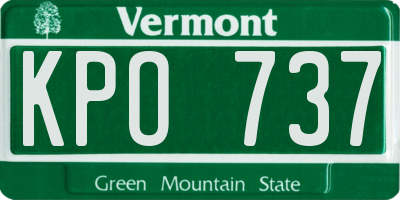 VT license plate KPO737